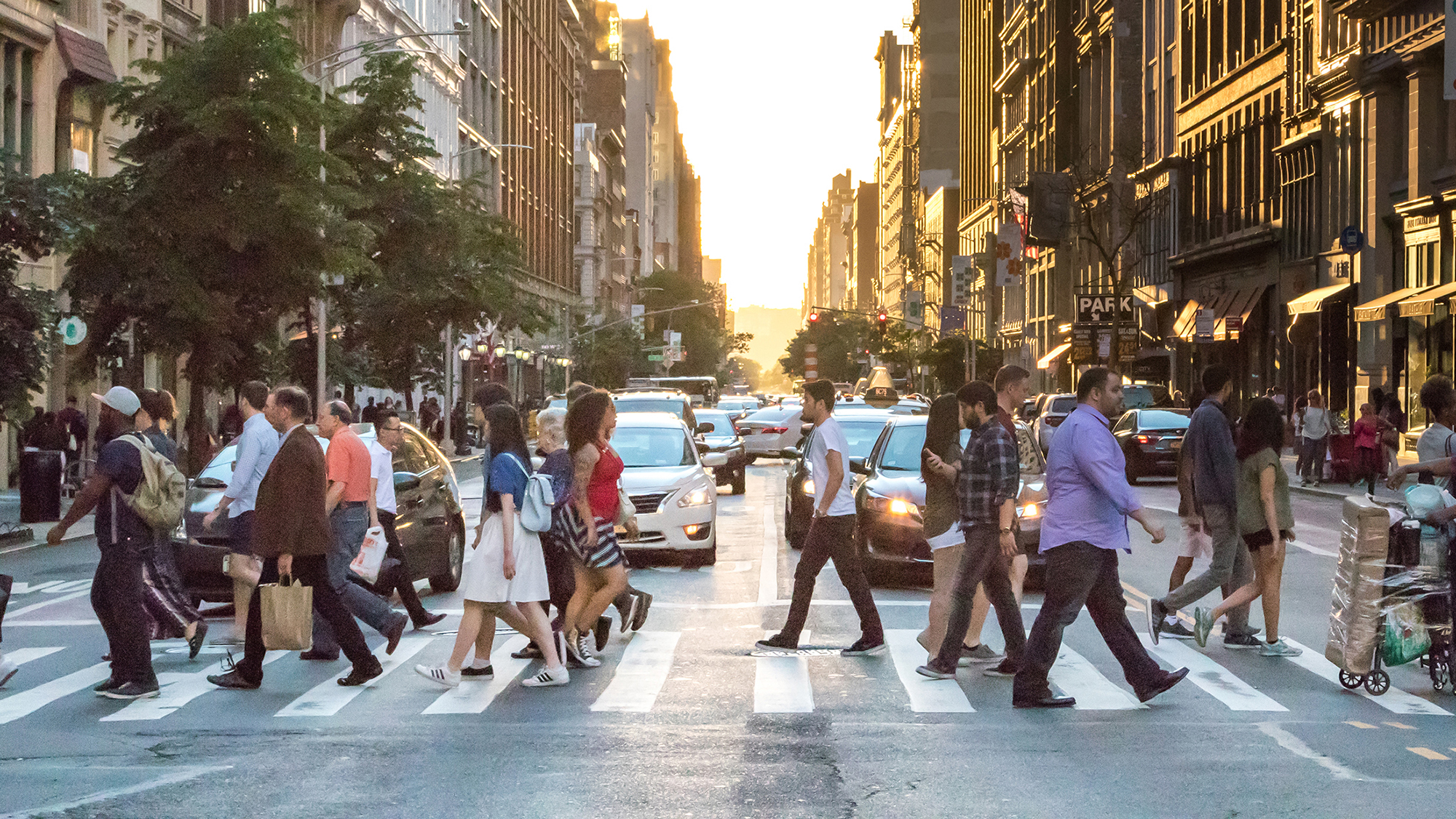 People Crossing Street in New York City People Crossing Street in New York City