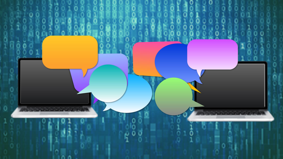 -- title missing -- Computers communicating with one another
