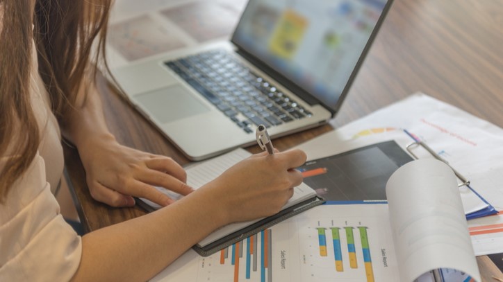 Office stock photo Closeup Of Businesswoman Hand Writing Notes In Her Office