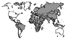 Wild Poliomyelitis 1988 Image depicting areas on a map affected by Wild Poliovirus in 1988.