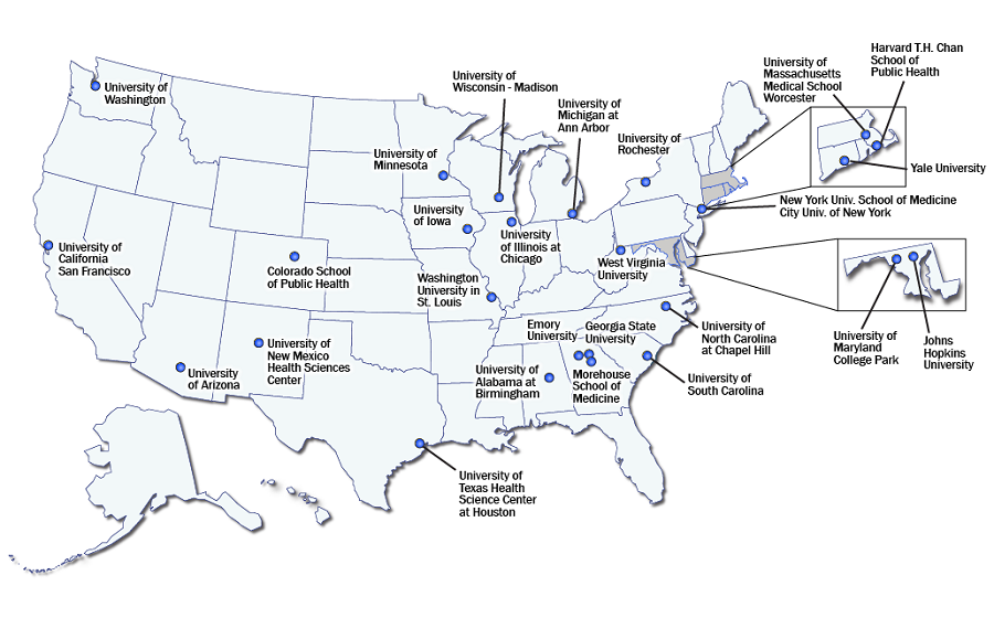 PRC Network Map 2019-2024 Map of United States with 2019–2024 PRC locations.