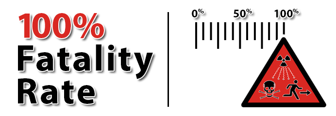 vector image that illustrates 100% fatality rate