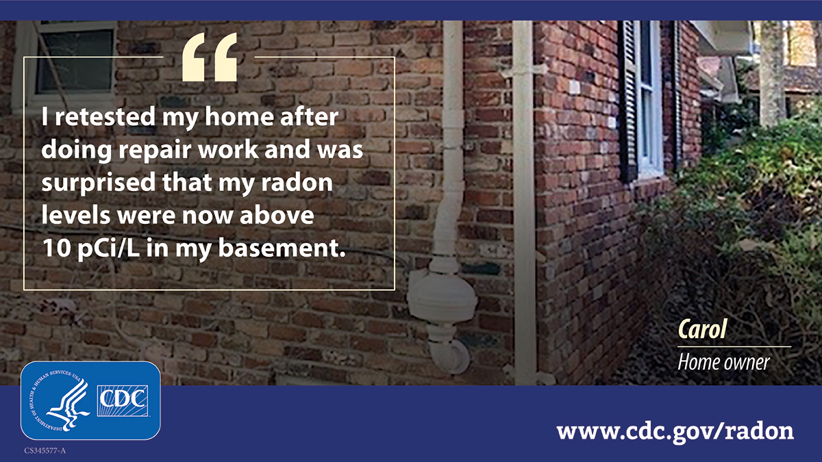Carol radon testing quote 1200x675 Brick house with a radon mitigation system installed.