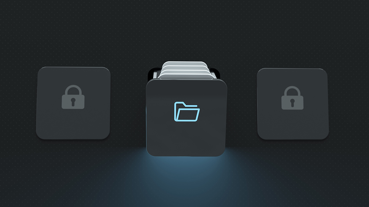 RDC DFE Site Icon Three file folders -- two locked, one open