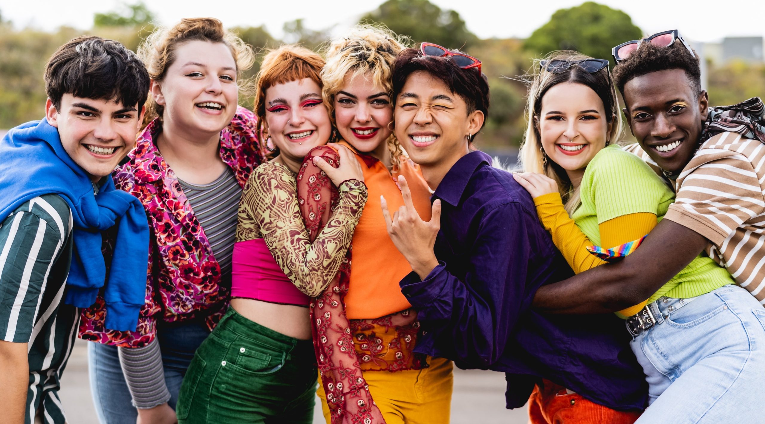 — title missing — colorful photo of teens smiling