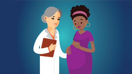 maternal depression health care provider talking to a pregnant woman