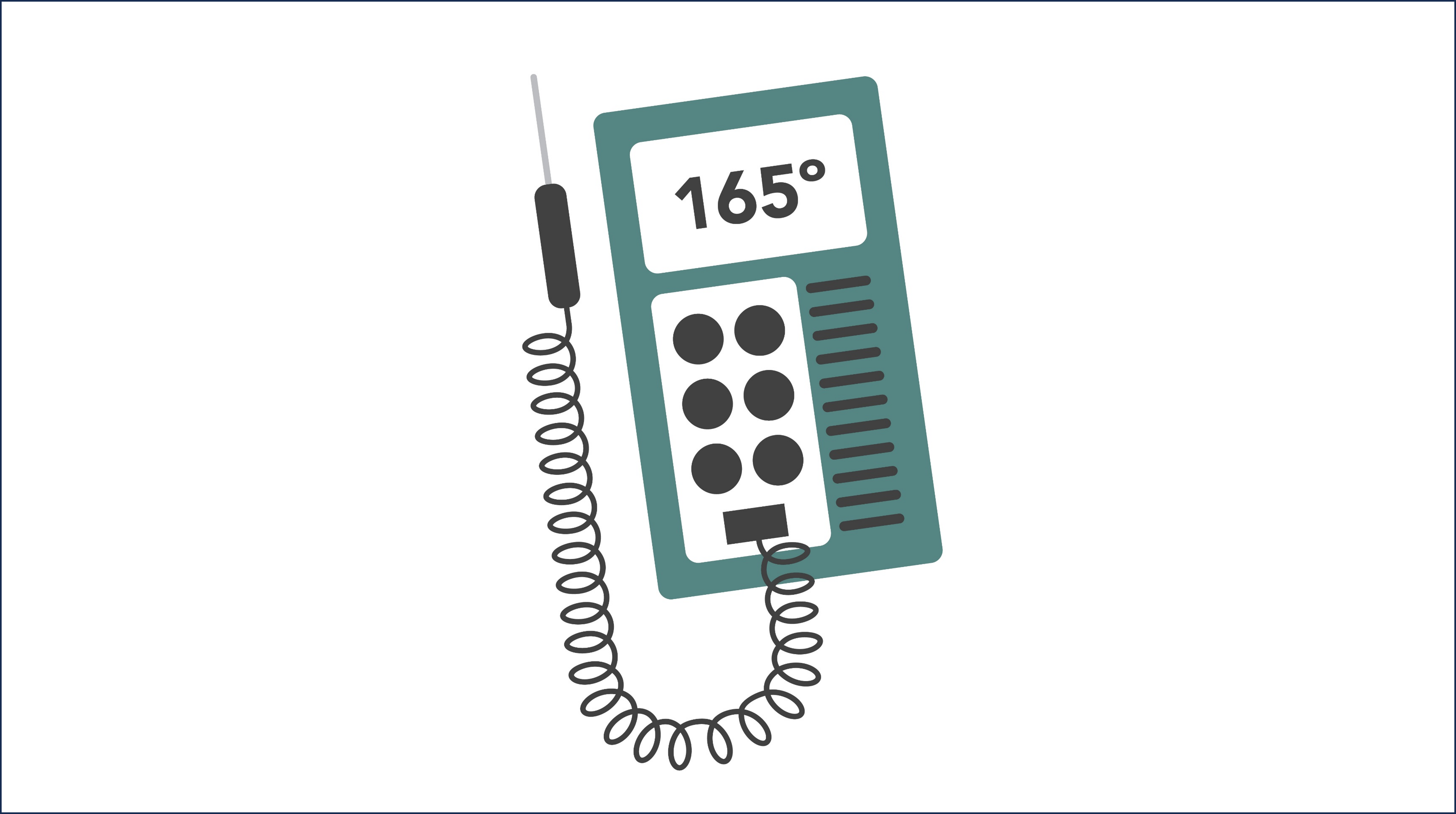 Chicken liver thermometer graphic of a food thermometer that says 165*F