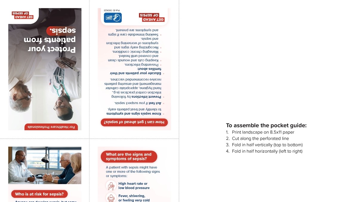 A picture of the "Protect Your Patients From Sepsis" pocket guide