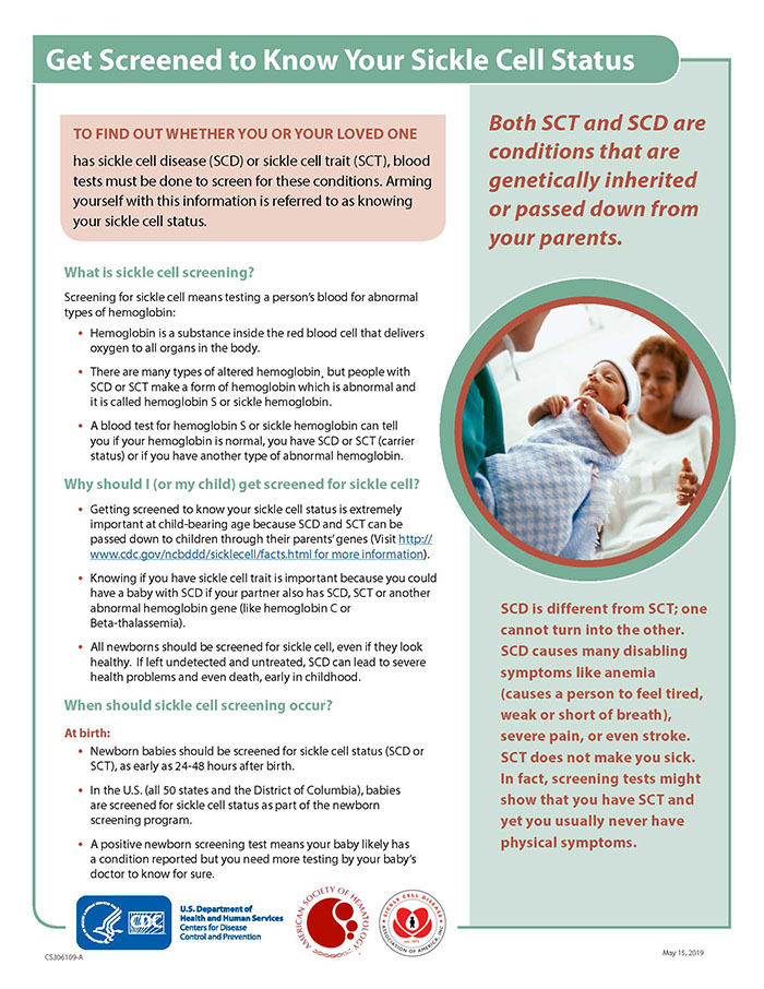 Get Screened to Know Your Sickle Cell Status