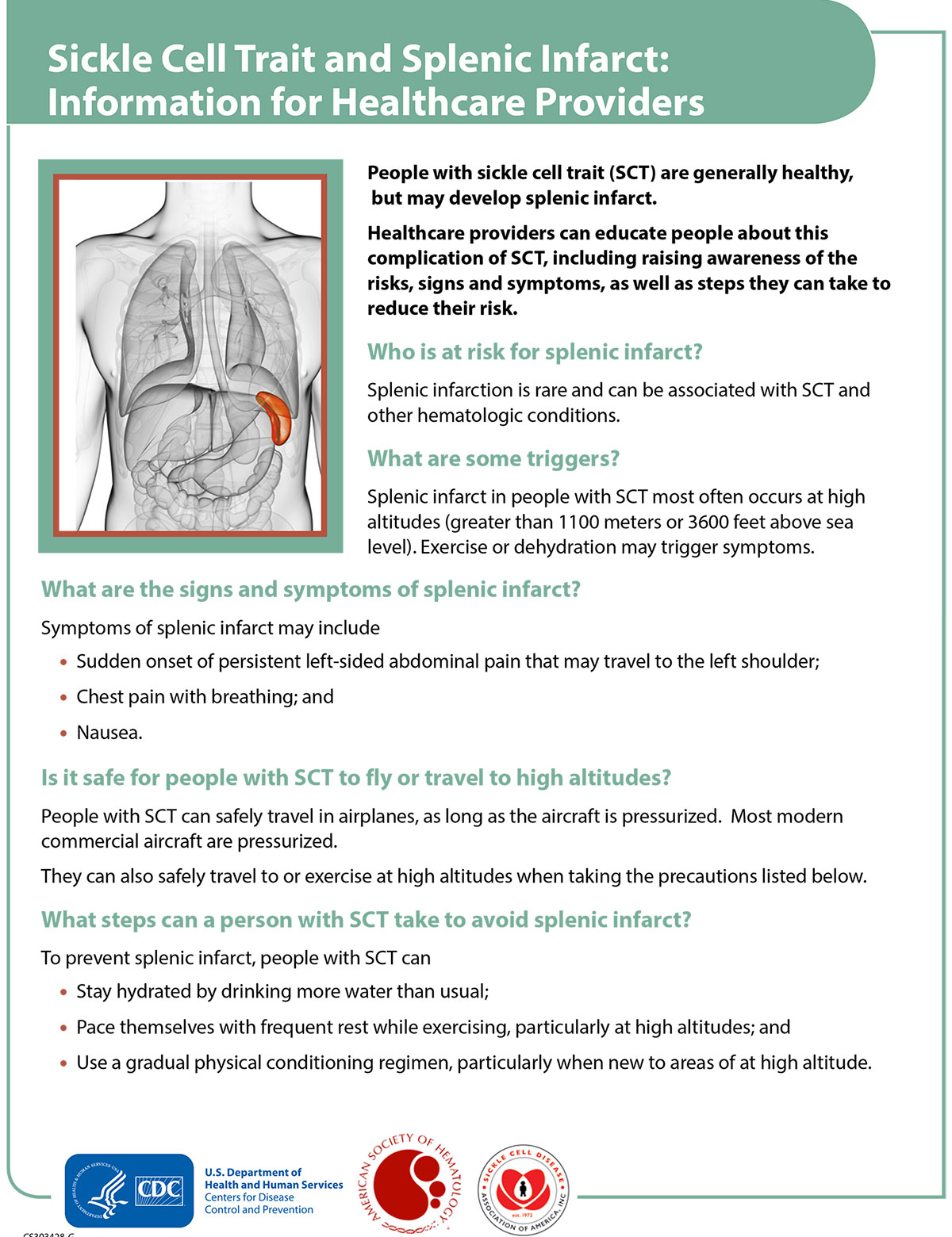 -- title missing -- Sickle Cell Trait and Splenic Infarct: Information for Healthcare Providers Factsheet thumbnail
