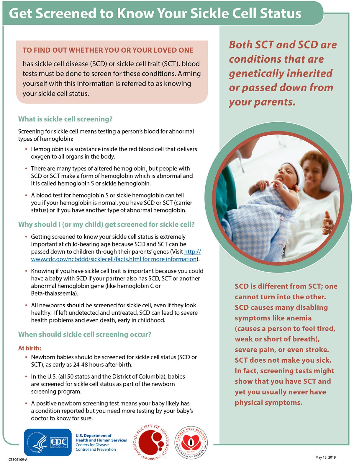 -- title missing -- Get Screened to Know Your Sickle Cell Status factsheet thumbnail