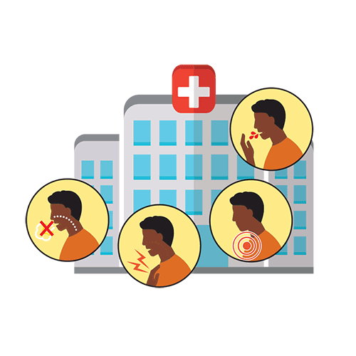 — title missing — Illustration showing blood clot symptoms.