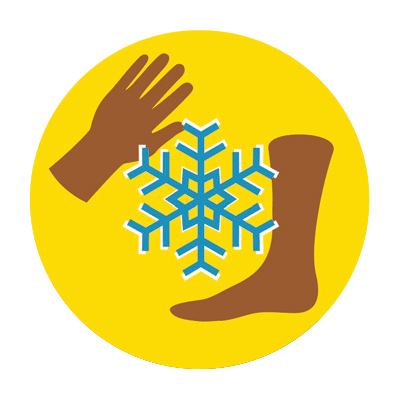 — title missing — Illustration of cold hands and feet.