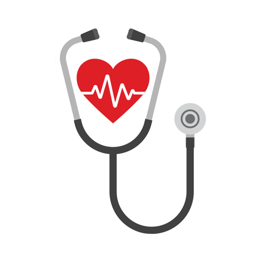 — title missing — Illustration showing heart and stethoscope.