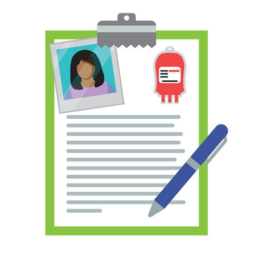 — title missing — Illustration of a doctor's clipboard.