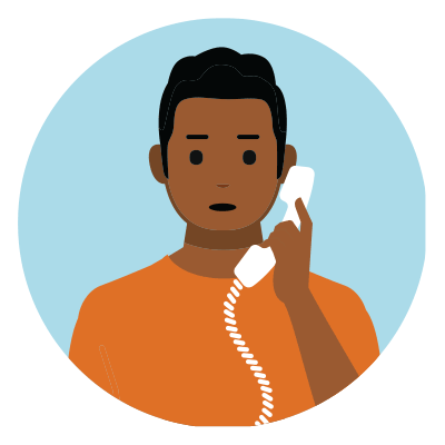 — title missing — Illustration of a man on the phone.