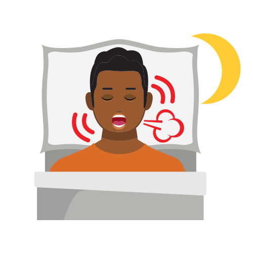 — title missing — Illustration showing a person sleeping in bed.