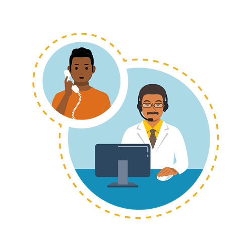 — title missing — Illustration showing tele-medicine.