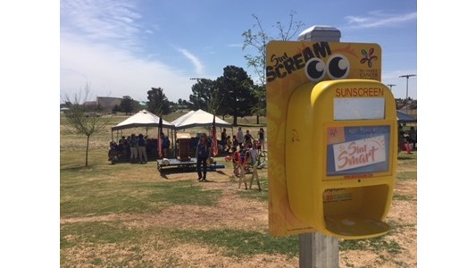 El Paso Success A sunscreen dispenser in El Paso, Texas