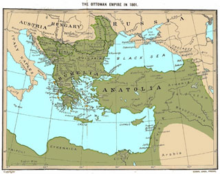 Ottoman Empire A map showing the Ottoman Empire in 1801