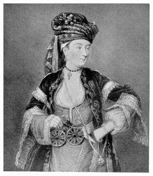Mary Wortley Montagu A black and grey image of an 18th century woman