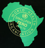 WHO Smallpox Poster A graphic depiction of Africa with text overlay