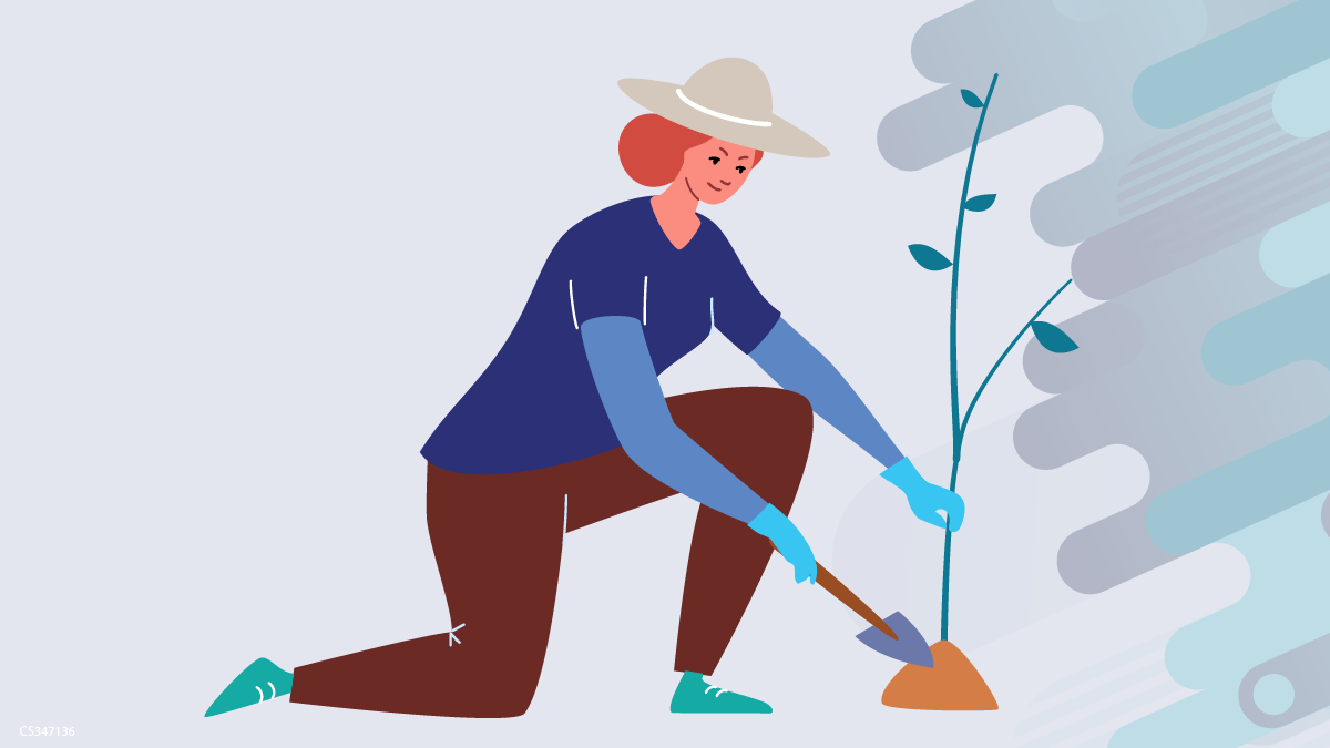 Infections can be acquired through skin lacerations such as scrapes from thorns or plant matter. An image of a woman gardening.