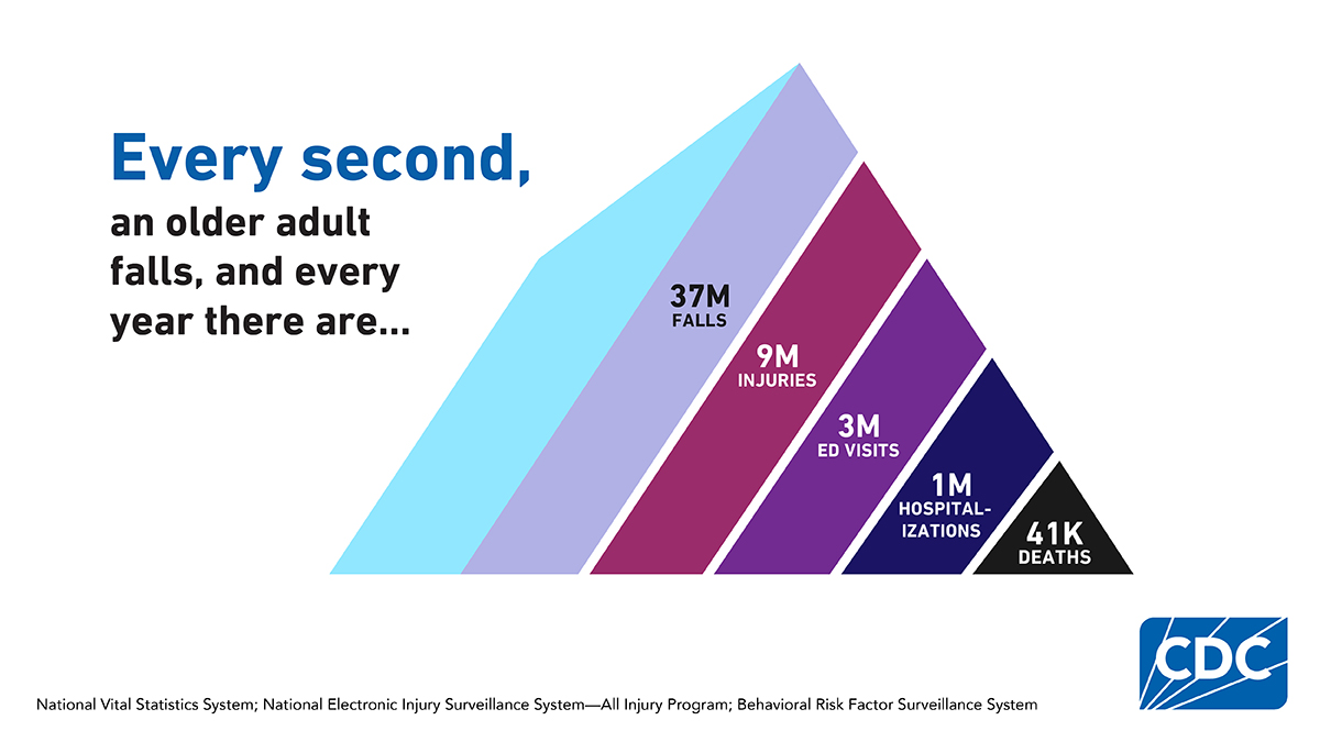 Older Adults Every Second Pyramid Falls Chart Chart: Older adult falls statistics
