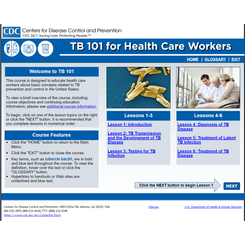 TB 101 Web Course Menu TB 101 Web Course Main Menu