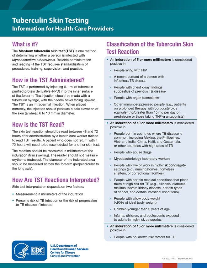 TB Skin Test for Health Care Providers