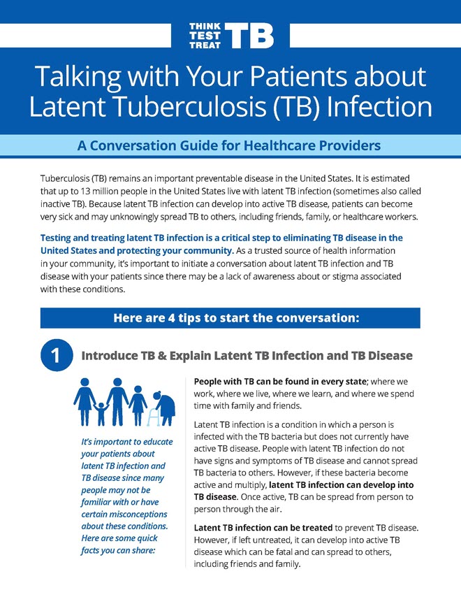 Talking with Your Patients about Latent Tuberculosis Infection Conversation Guide