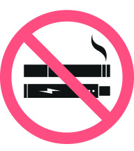 no-cigarette-symbol-icon No smoking symbol icon with a cigarette and e-cigarette.