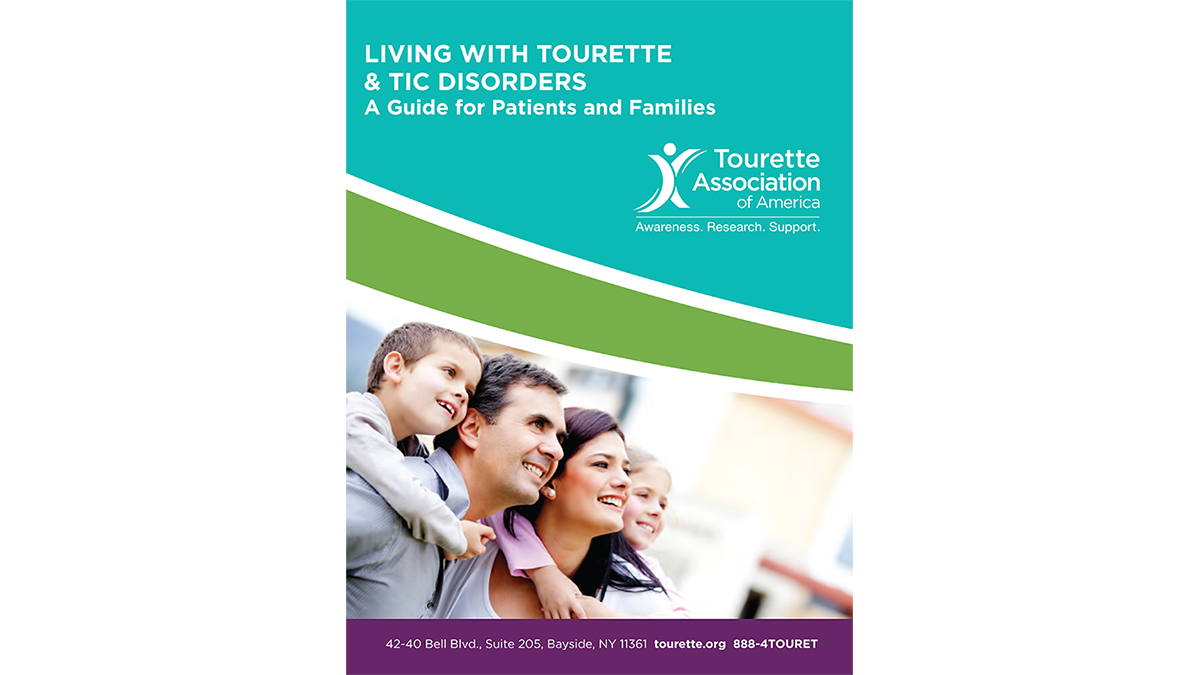 tourettefamilytoolkitcoverthumbnail.png Cover of a tool kit for patients and families titled, "Living with Tourette and Tic Disorders"