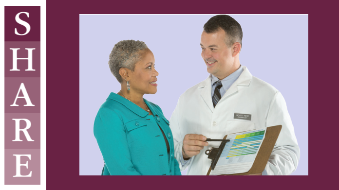 SHARE SHARE: A healthcare provider follows adult immunization standards to recommend vaccination to a woman