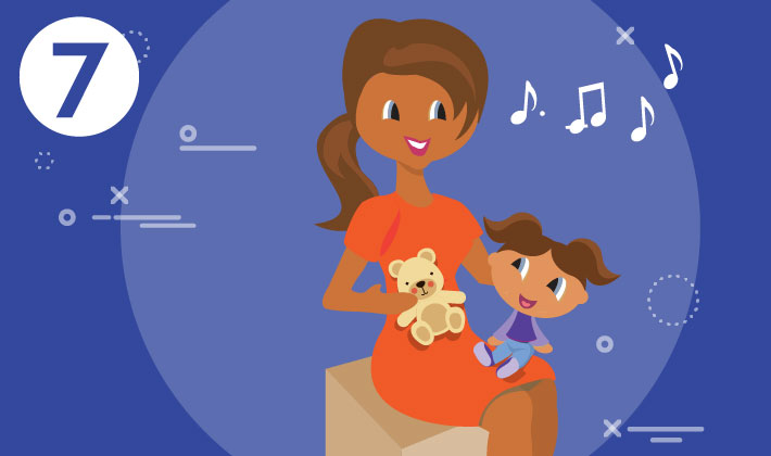 7-less-stressful-distract Mom with baby and toy.