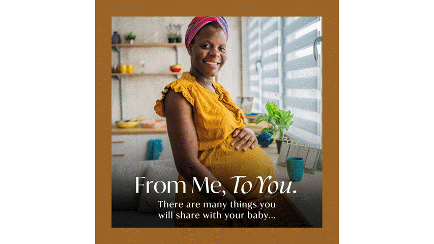 Ask your Healthcare Provider about Prenatal Vaccination A pregnant women, an expectant couple, and a parent with a newborn.