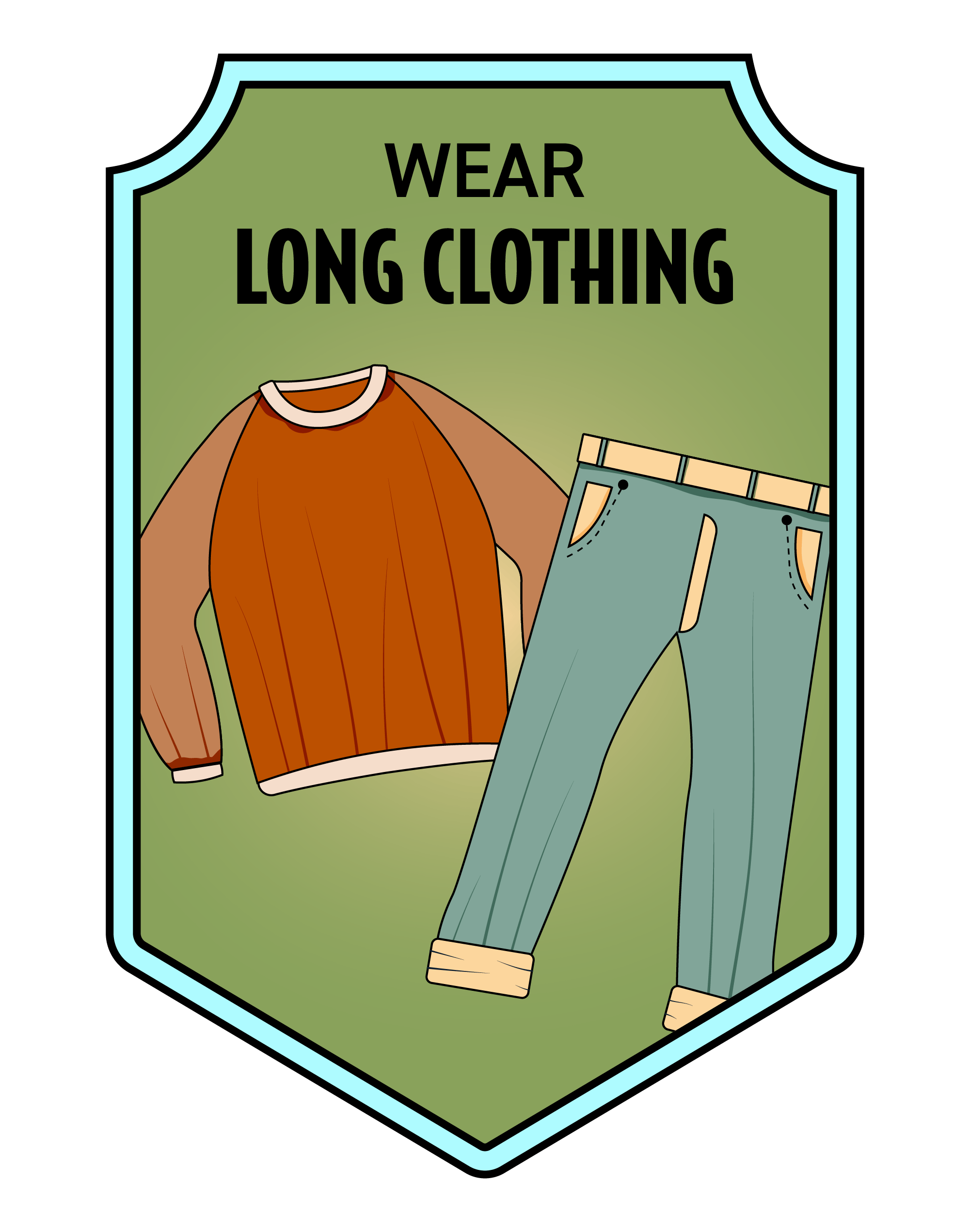 Fight the Bite personal protective behavior badge promoting protective clothing.