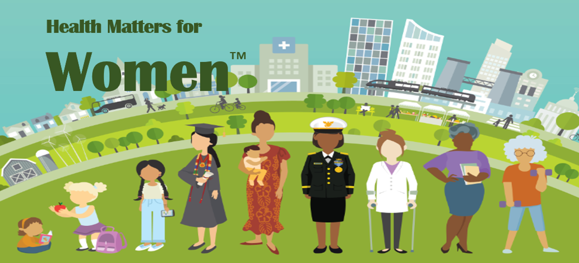 Health Matters for Women newsletter Illustration of woman throughout the life course.