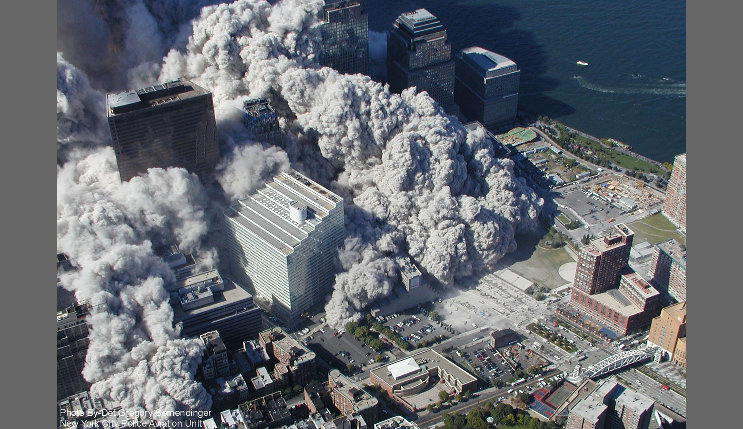 Dust and Smoke from the Twin Towers Covering Lower Manhattan