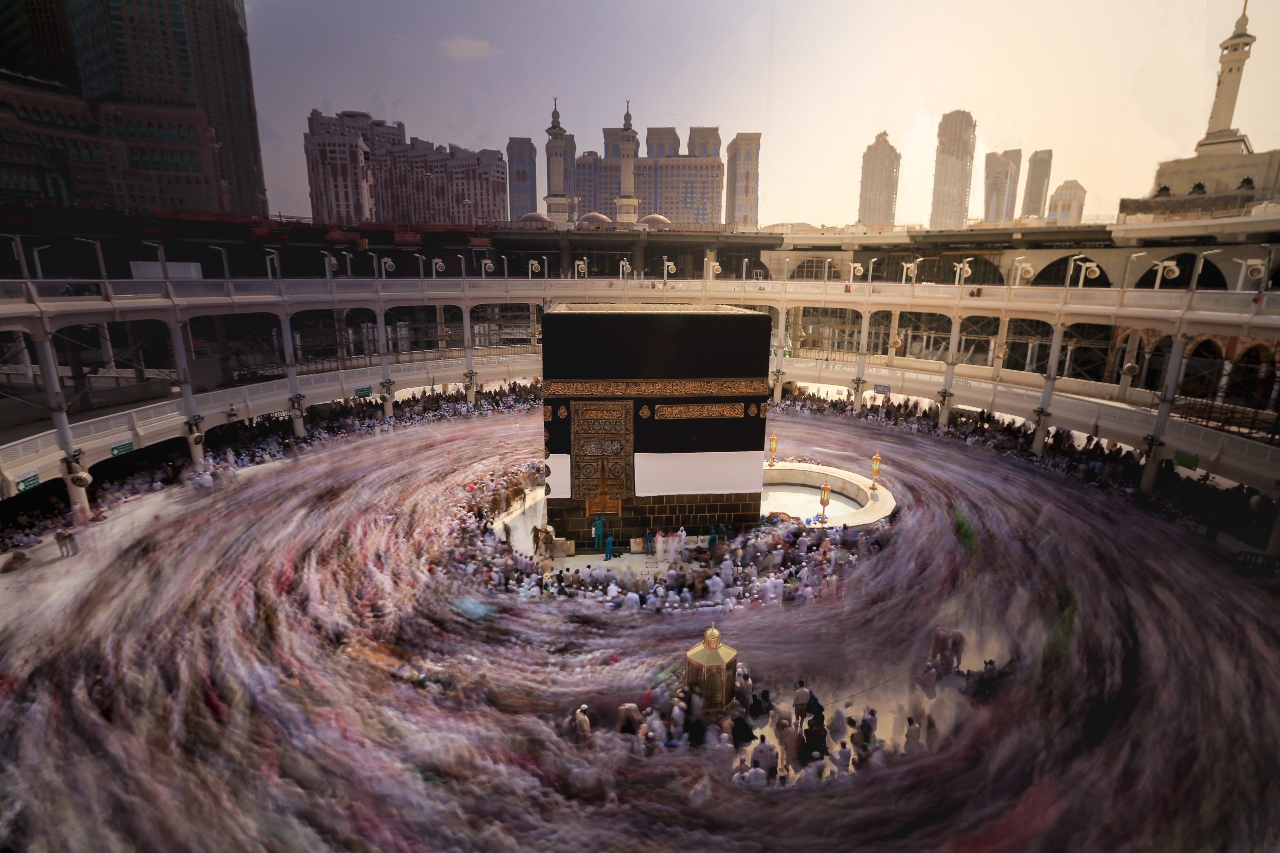 The Haram Mosque of Mecca in Saudi Arabia during Hajj.