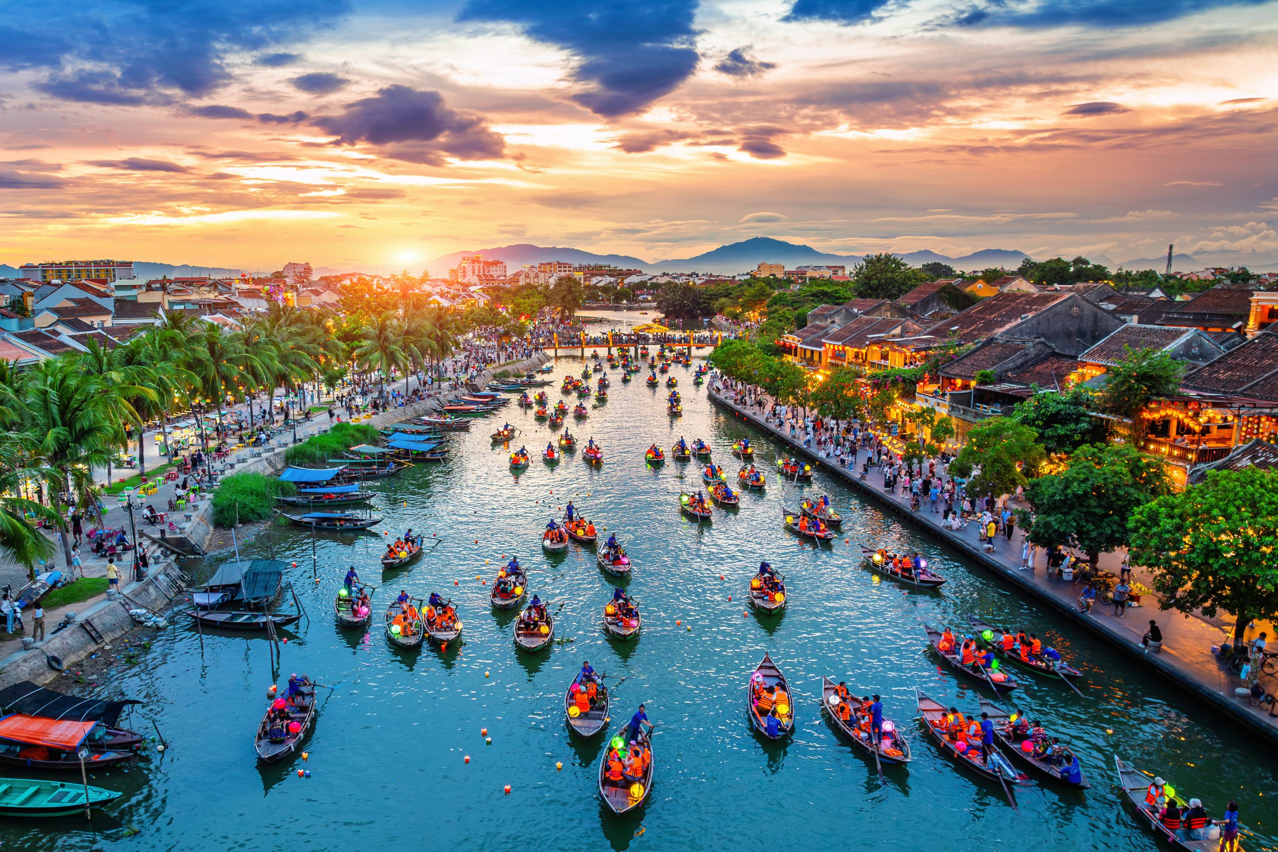 City of Hoi An at Twighlight in Vietnam.