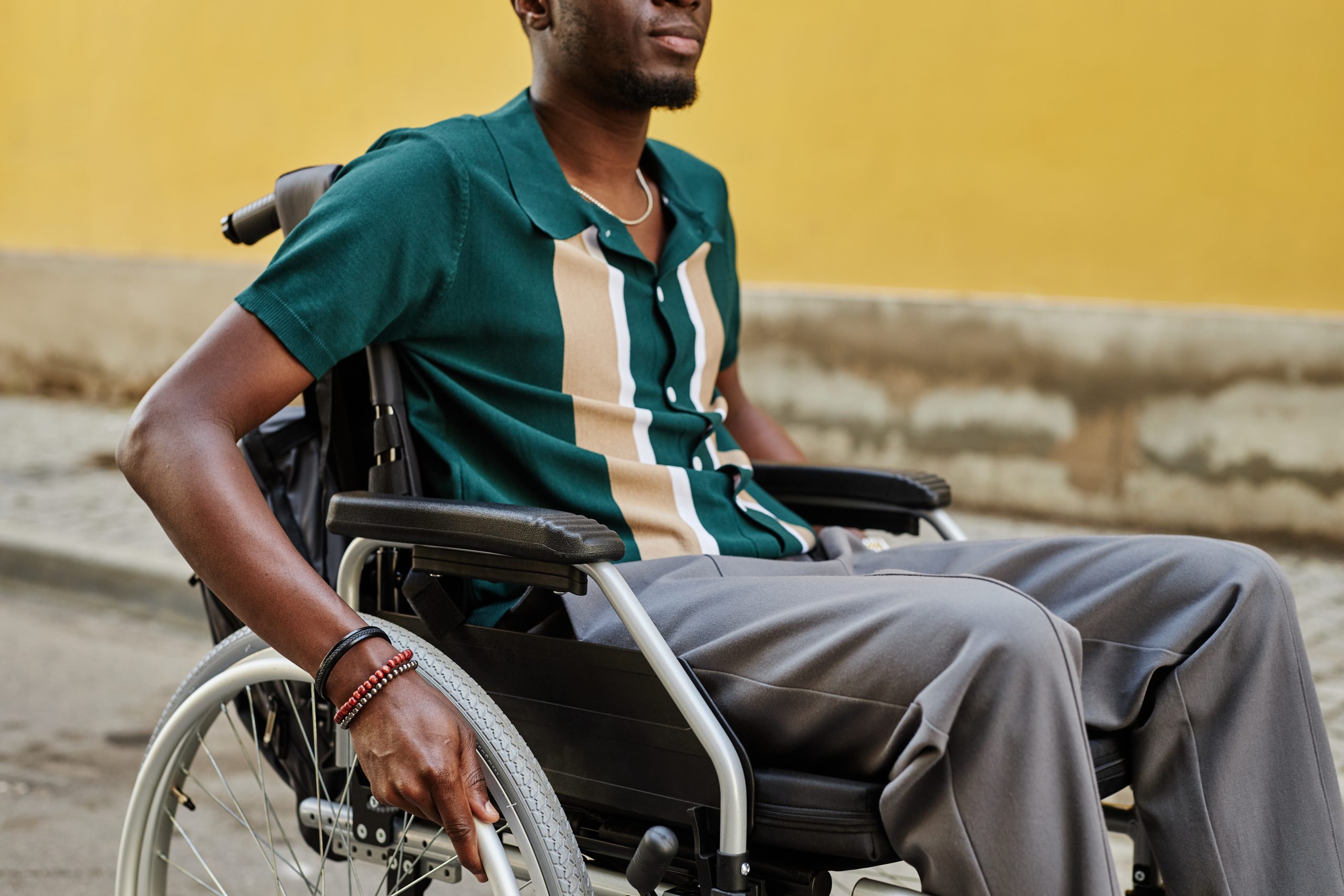 Traveler in a wheelchair.